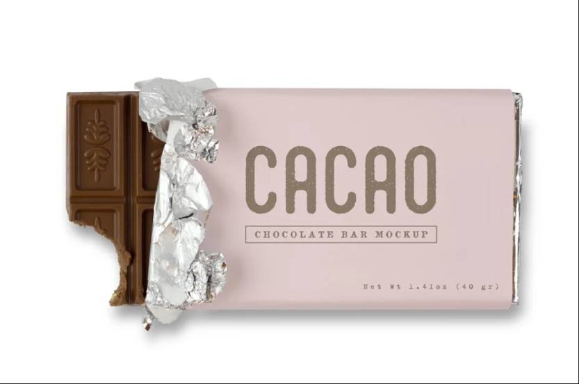Realistic Chocolate Bar Mockup PSD