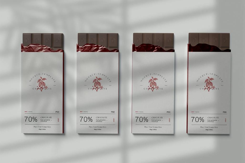 Realistic Chocolate Packaging Mockup PSD