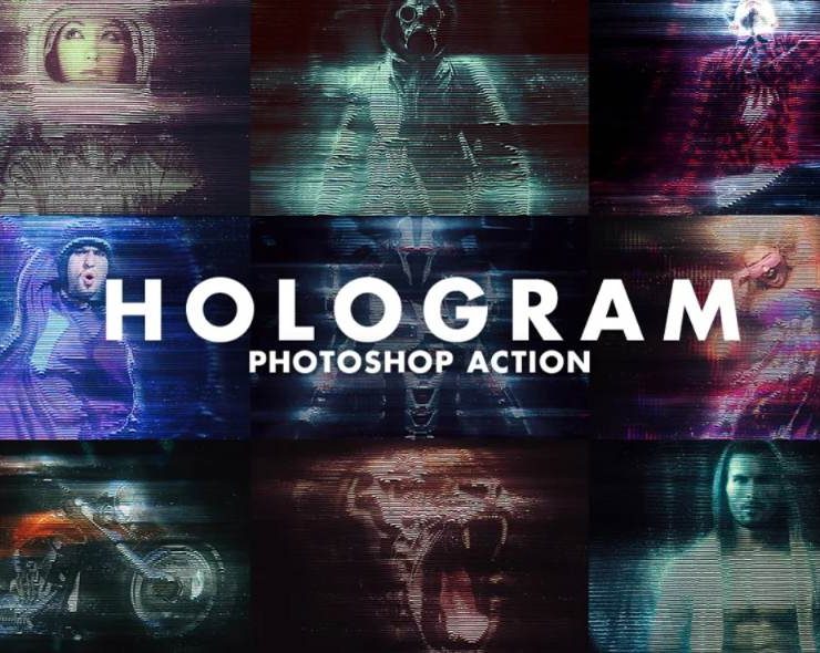 15+ Hologram Photoshop Action Effects Download