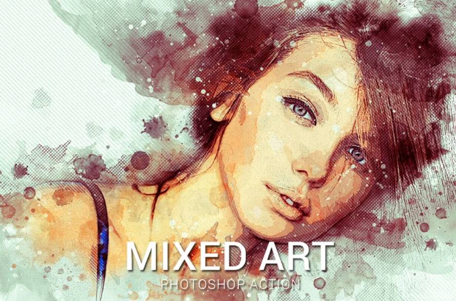 artists mixed media art photoshop action free download