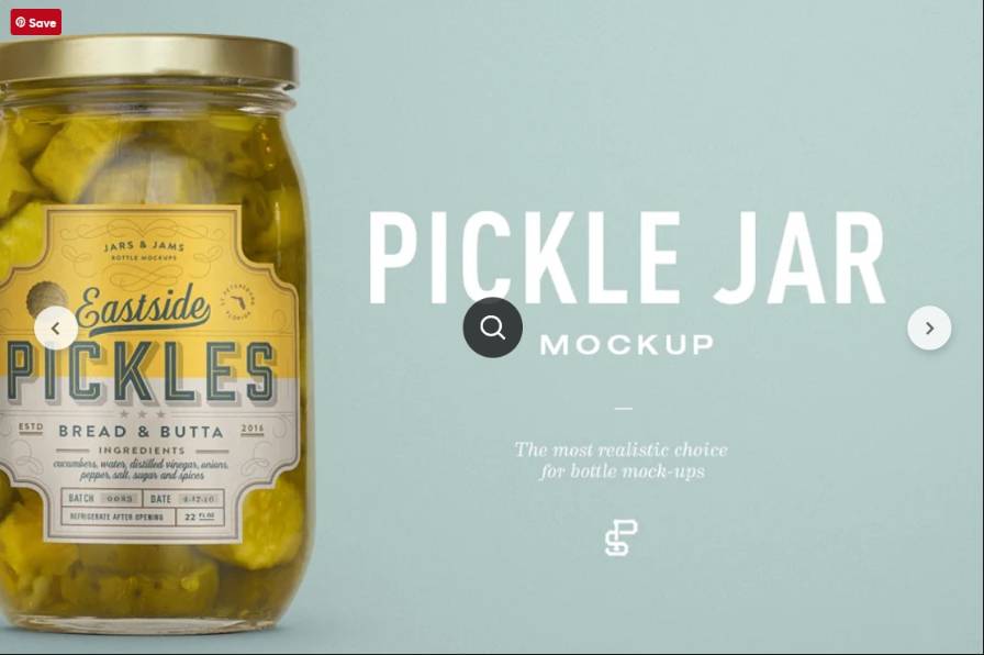 Realistic Pickle Jar Mockup PSD