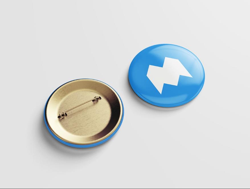 Realistic Pin Button Mockup PSD