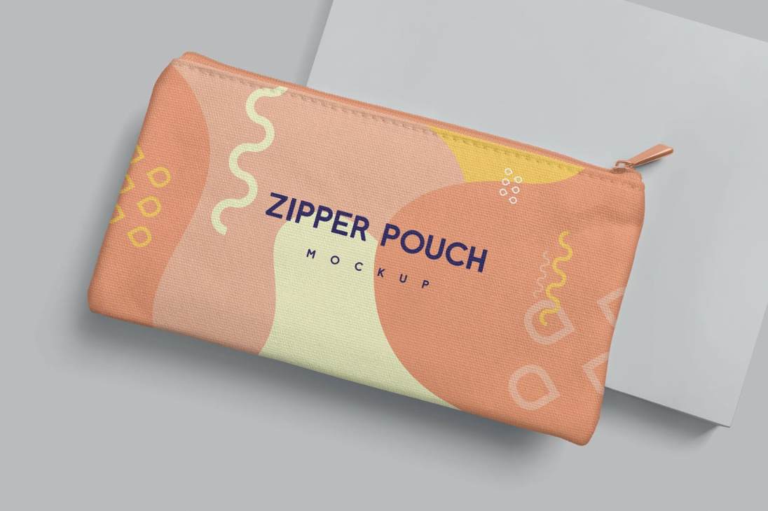 Realistic Zipper Pouch Mockup
