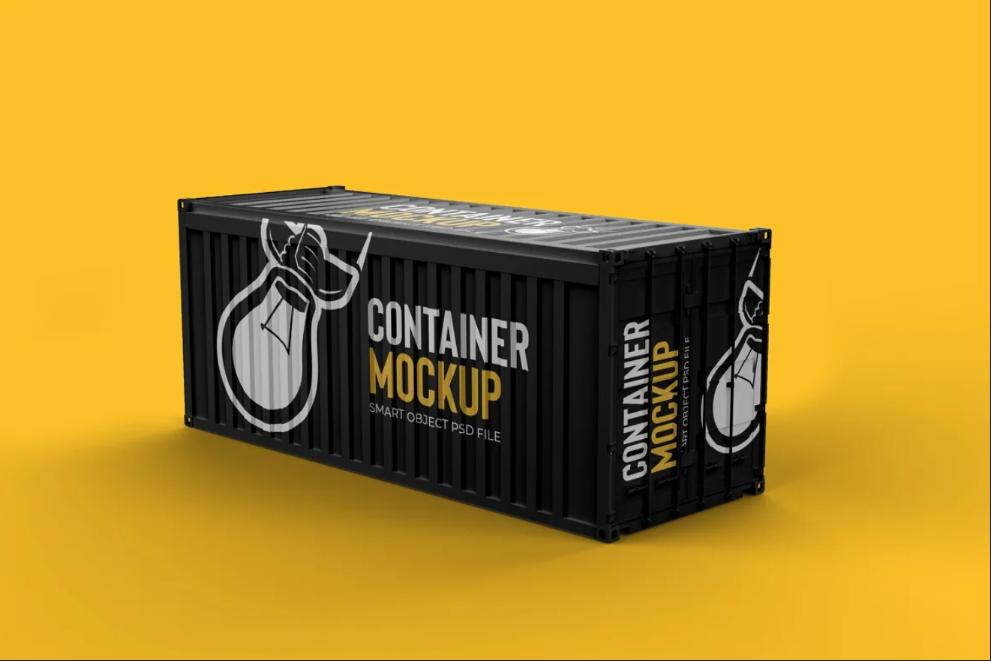 Realistioc Cargo Container Mockup PSD