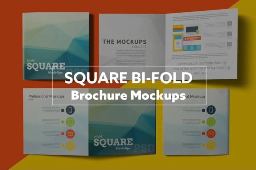 Square Brochure Mockup PSD Template