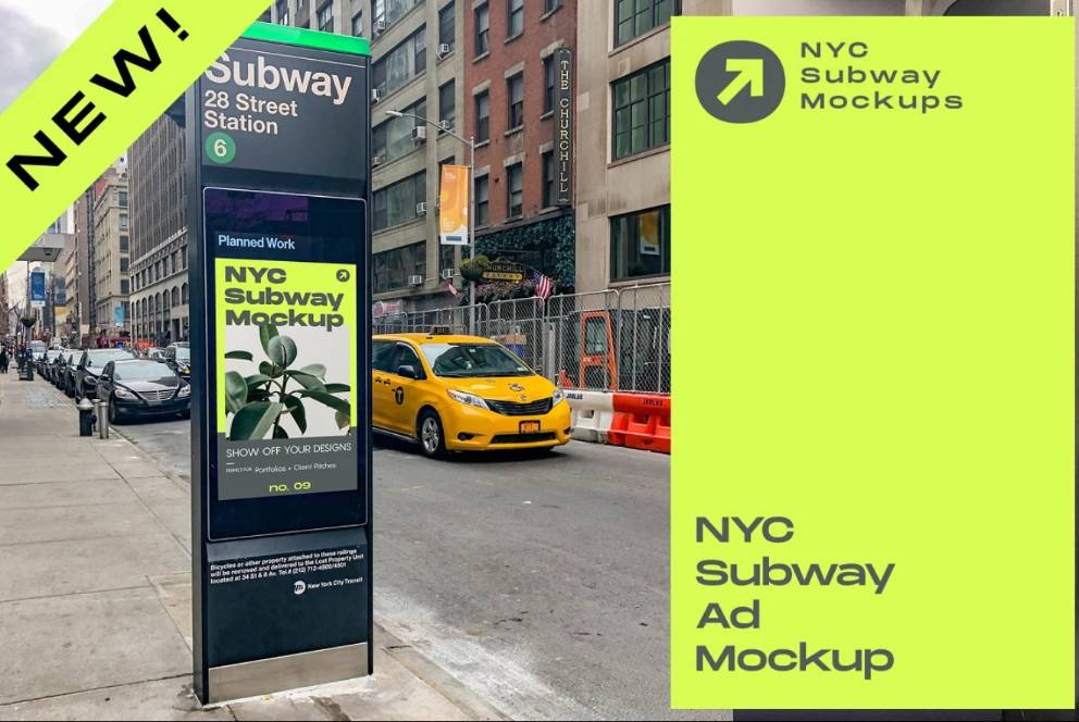 Subway Advertising Mockup PSD