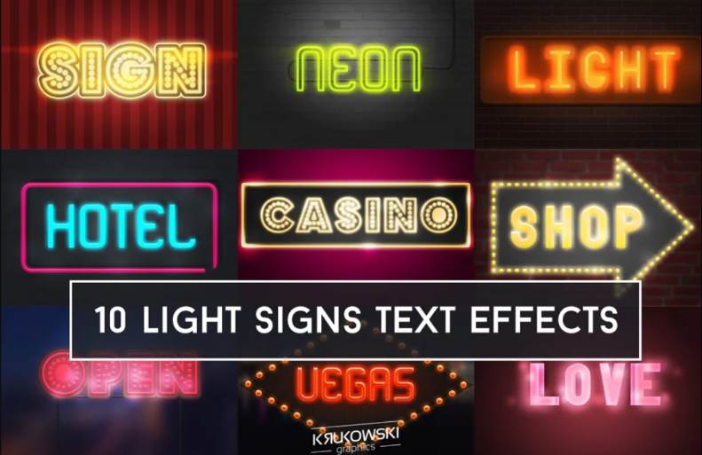 10 Light Sign Text Effects