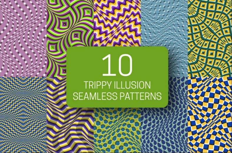 10 Seamless Trippy Illusion Patterns