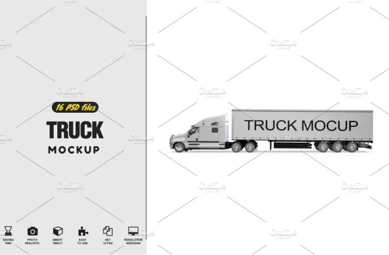 16 Professional Truck Mockup Presentations
