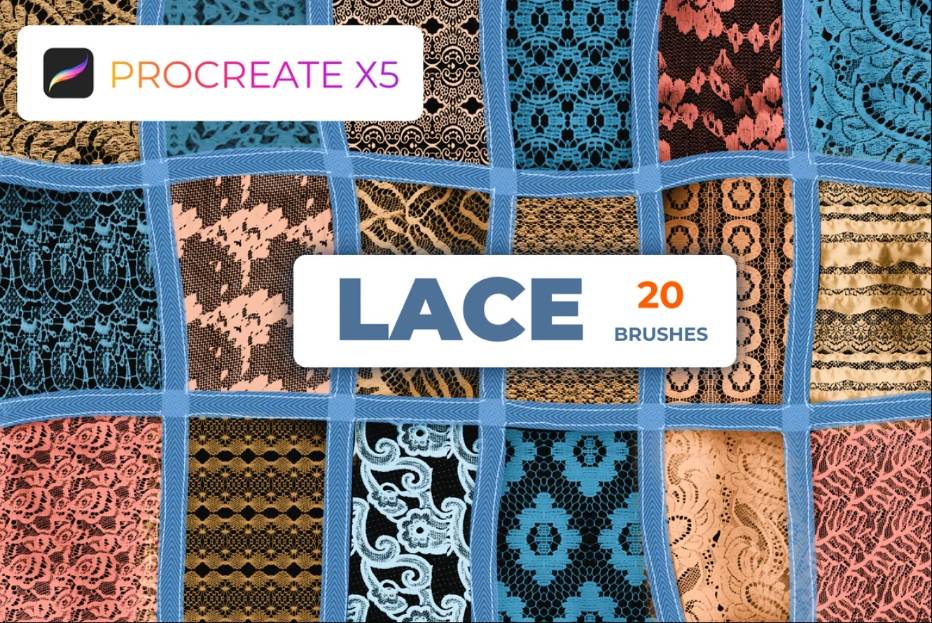 20 Lace Procreate Brush Pack