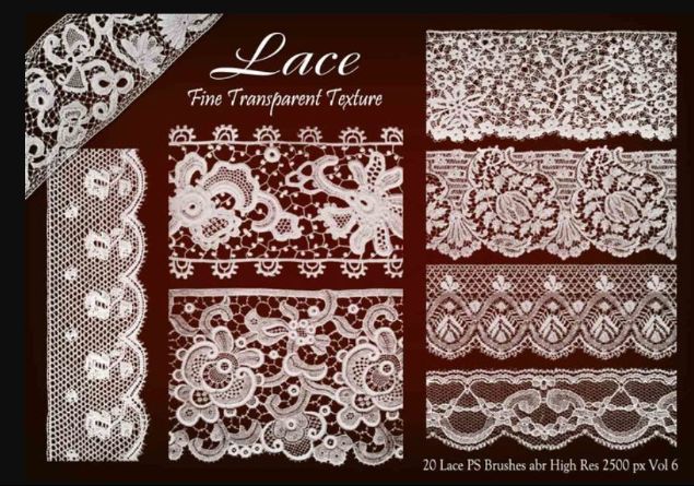 20 Transparent Lace Brush Designs
