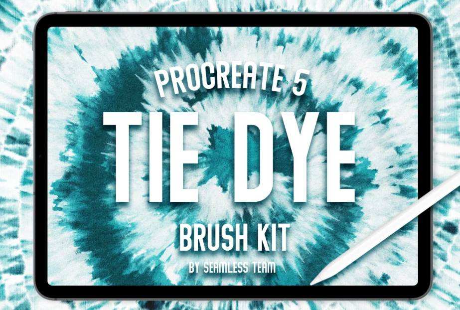 30 Tie Dye Procreate Brush Set