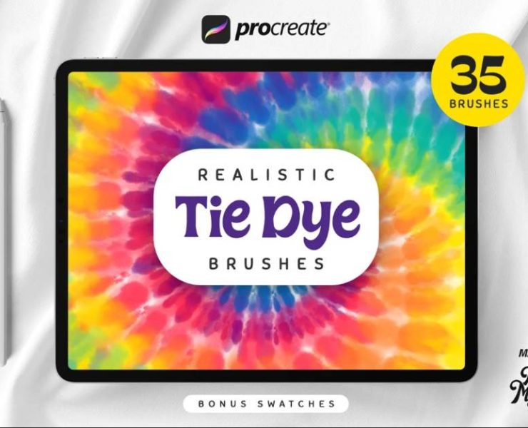 15+ Tie Dye Brushes ABR Procreate Free Download