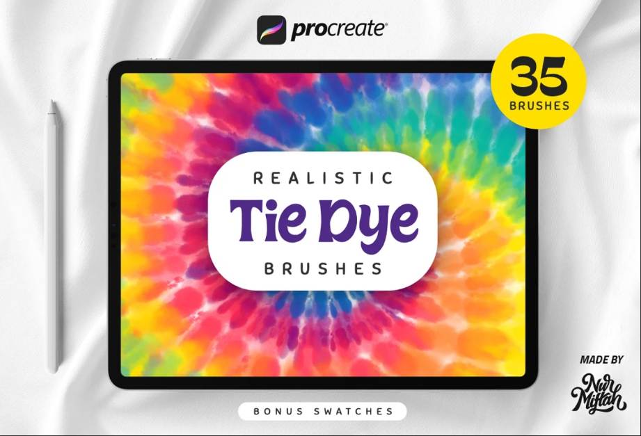 35 Realistic Tie Dye Brush Set