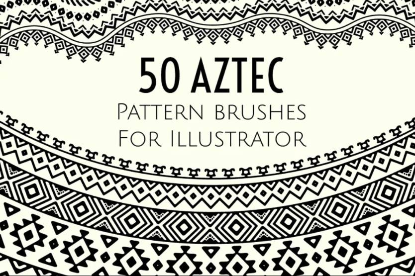 50 Aztec Patterns Brush Set