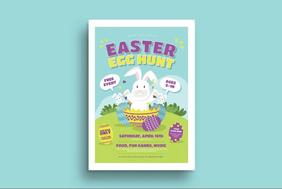 Ai and PSD Egg Hunt Poster Template