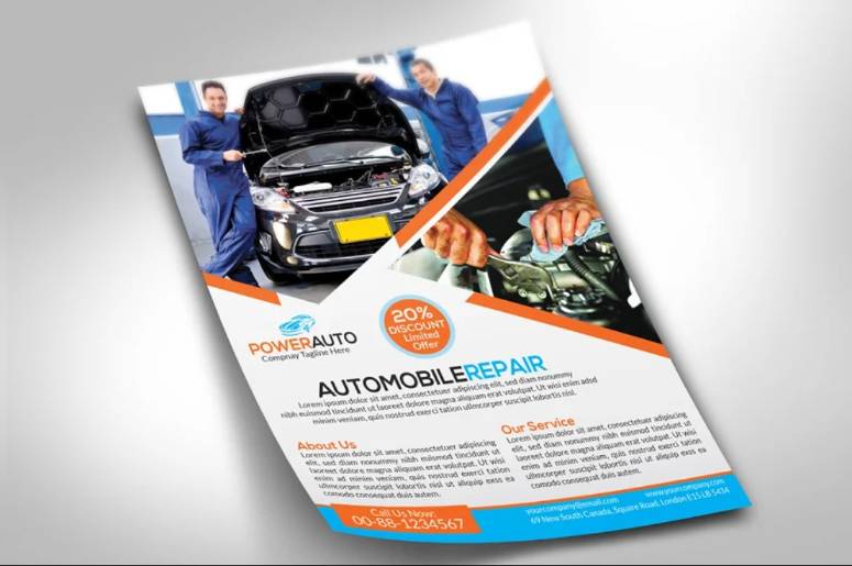 Automobile Repairing Services Flyer Template