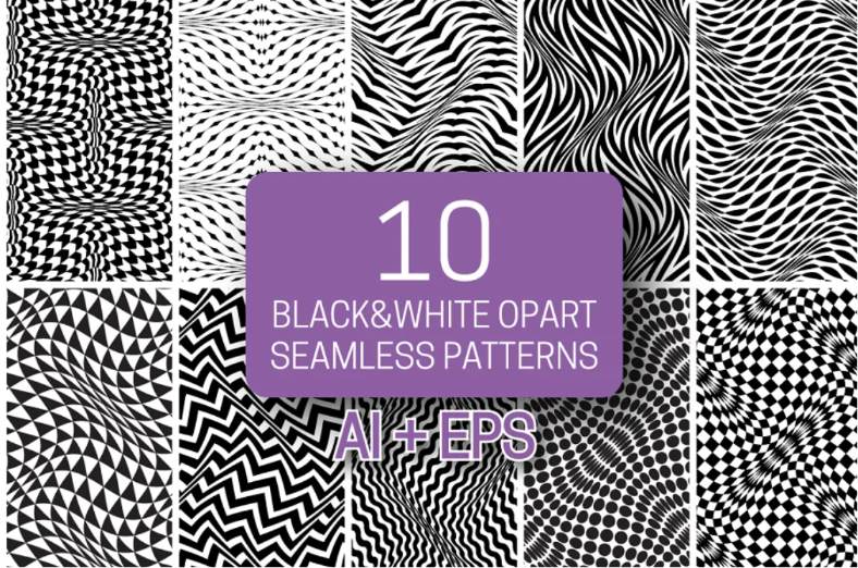 Black and White Opart Patterns