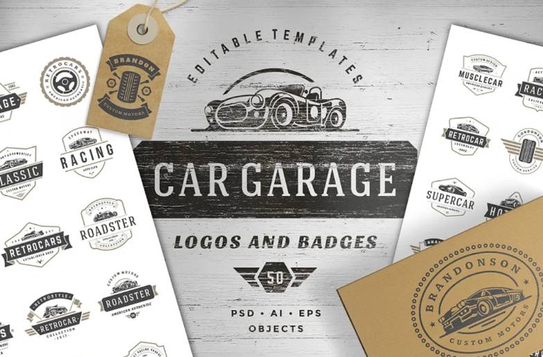 Car Garage Logo Design Kit