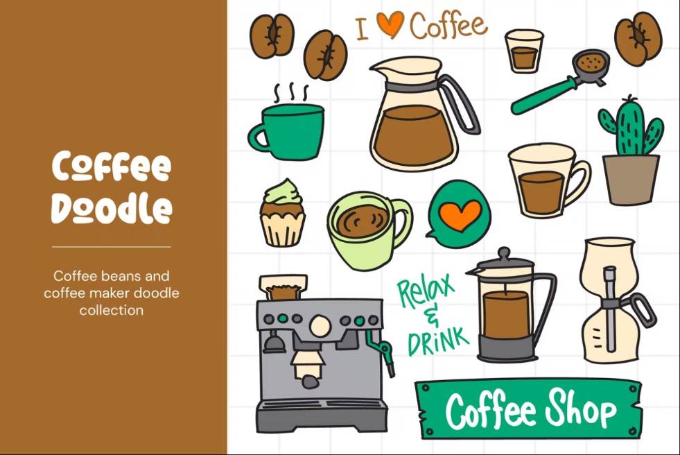 Coffee and Coffee Maker Illustration