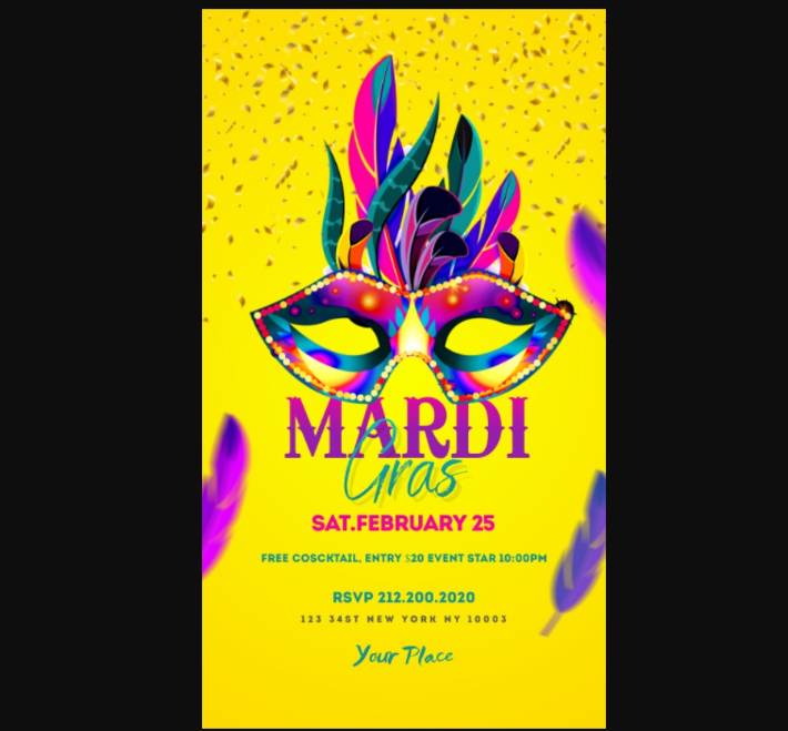 Colordful Mardi Gras Flyer Template