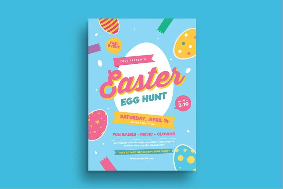 Colorful Easter Egg Flyer Template