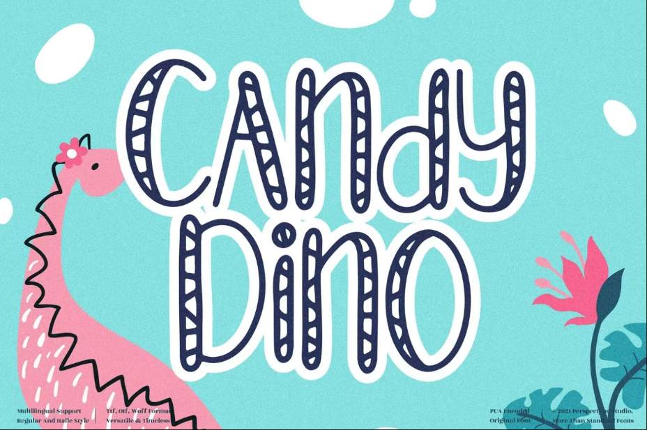 Creative Candy and Dino Font