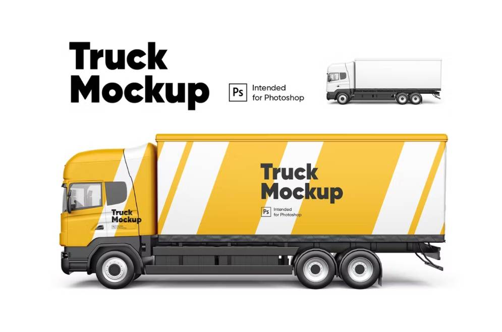 Customizable Truck Mockup Presentation