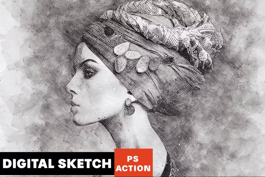 Digital Sketch Photoshop Effect