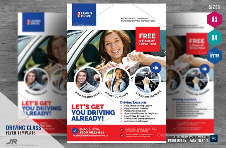 Driving Tutorial Flyer Template