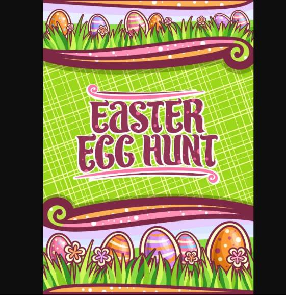 Easter Egg Hunt Vector Flyer