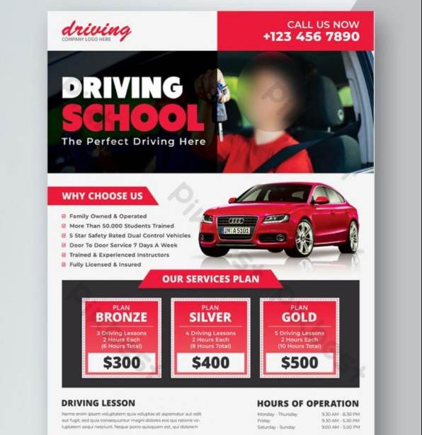 Editable Driving School Poster
