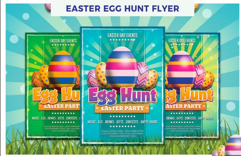 Egg Hunt Flyer Template PSD