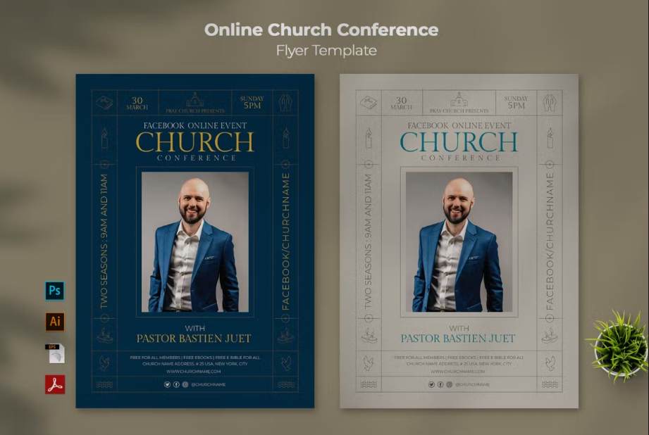 Elegant Online Church Promotional Poster