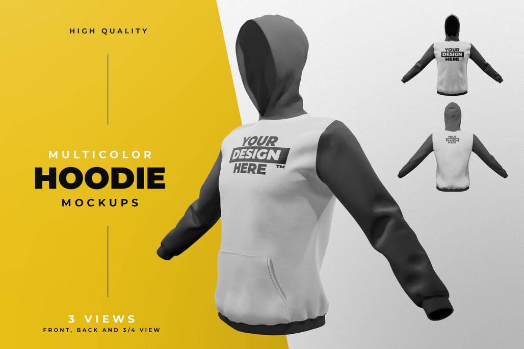 Front and Back Hoodie Mockup