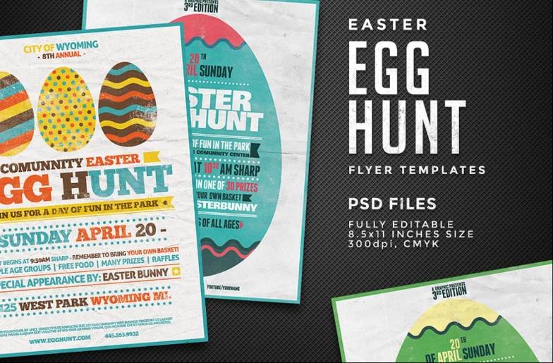 Fully Editable Easter Egg Hunt Flyer Template
