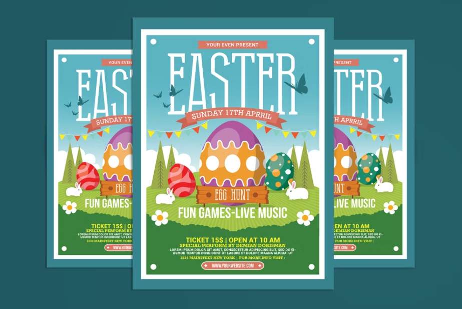 Fully Editable Easter Games Flyer