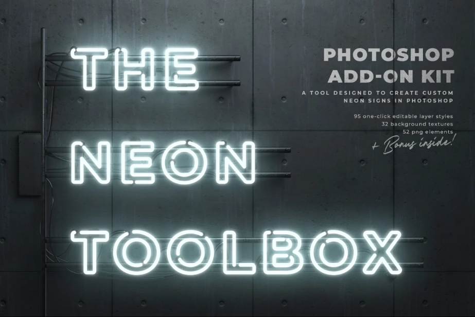 Fully Editable Neon Photoshop Effects