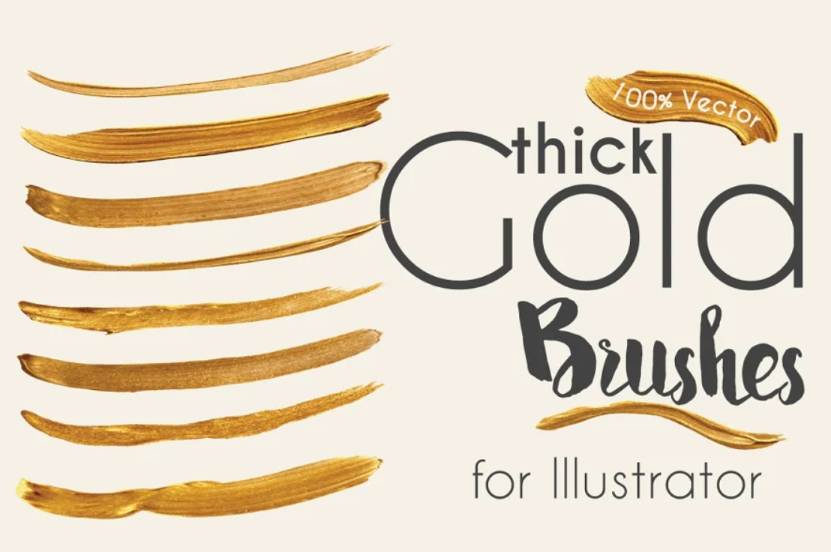 Gold Paint Brushes for Illustrator