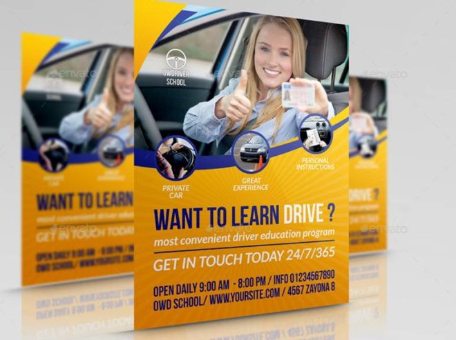 15+ Driving School Flyer Template PSD Download - Graphic Cloud