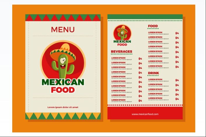 Mexican Style Menu Template