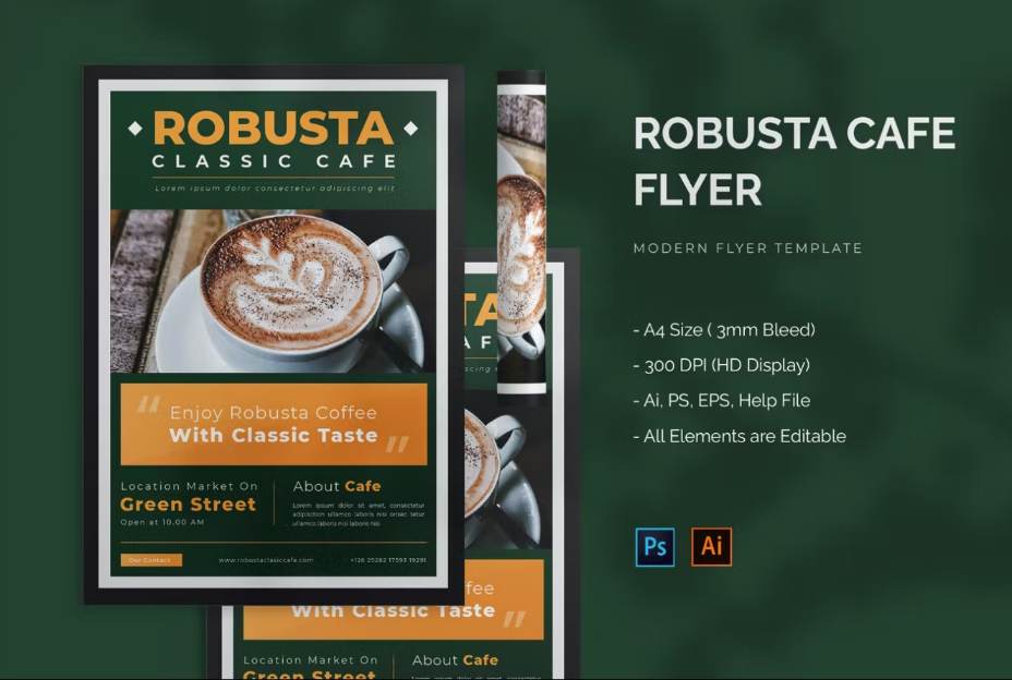 Modern Classic Style Cafe Flyer