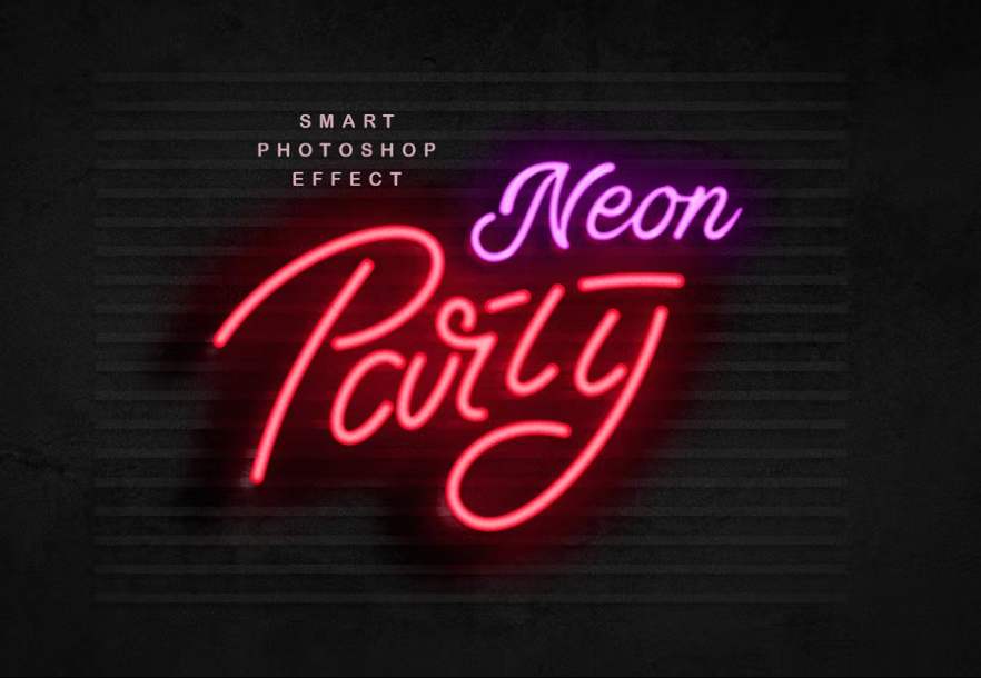 Neon Party Sign Effect