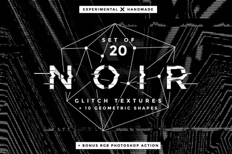 Noir Glitch Textures and Shapes