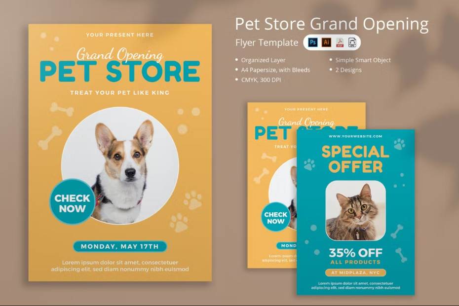 Pet Store Grand Opening Flyer
