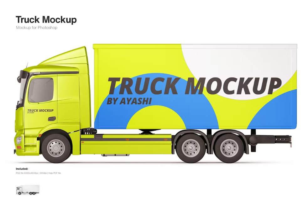 Photo Realistic Truck Mockup PSD