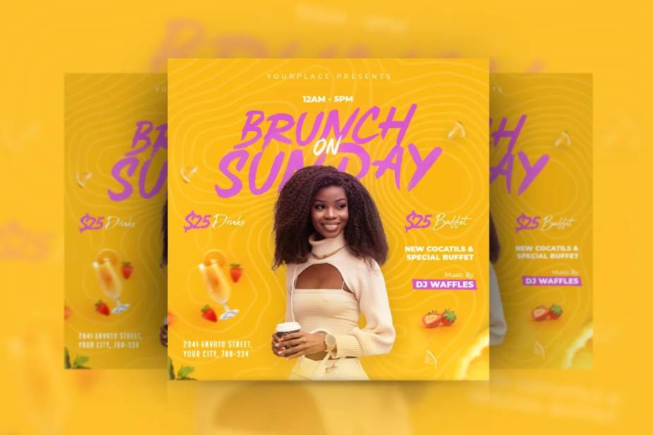 Professional Brunch Party Flyer Template