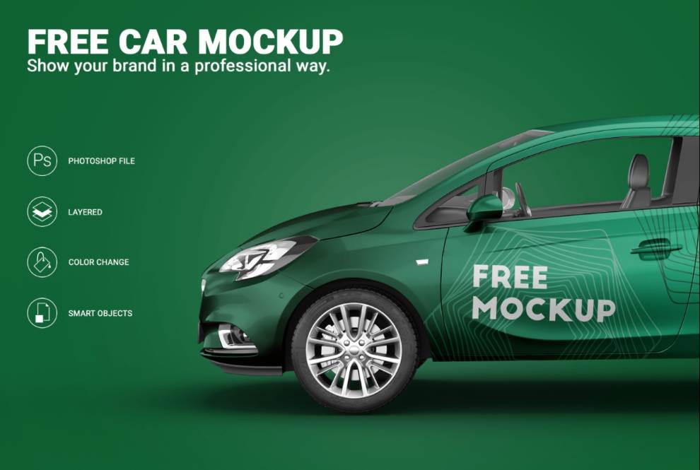 Professional Car Branding Mockup PSD