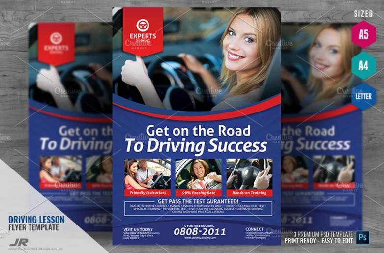 Professional Driving Lessons Flyer Template