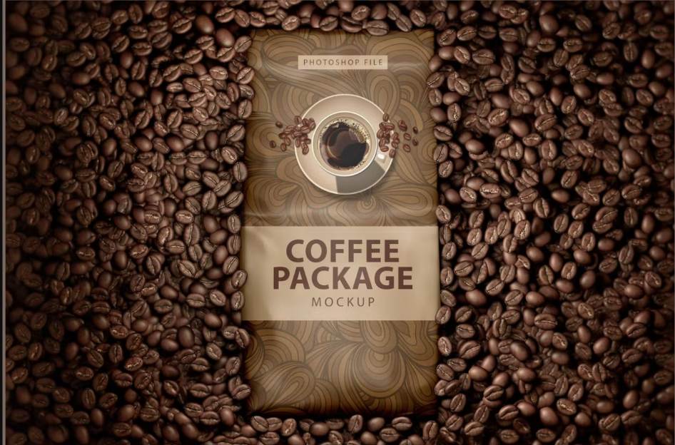 Realistic Coffee Packaging Mockup PSD